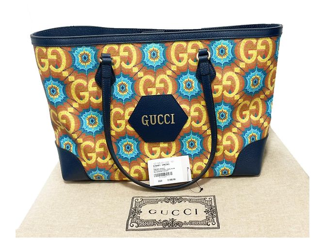 Gucci Ophidia 100 Borsa Kaleido indossata Blu - vista 2