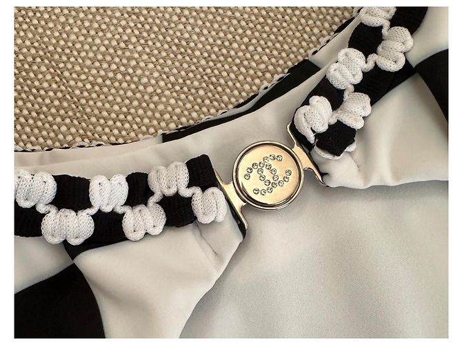 Chanel Runway Einteiliger karierter Badeanzug Schwarz - Ansicht 3