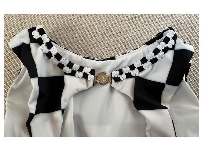Chanel Runway Einteiliger karierter Badeanzug Schwarz - Ansicht 5