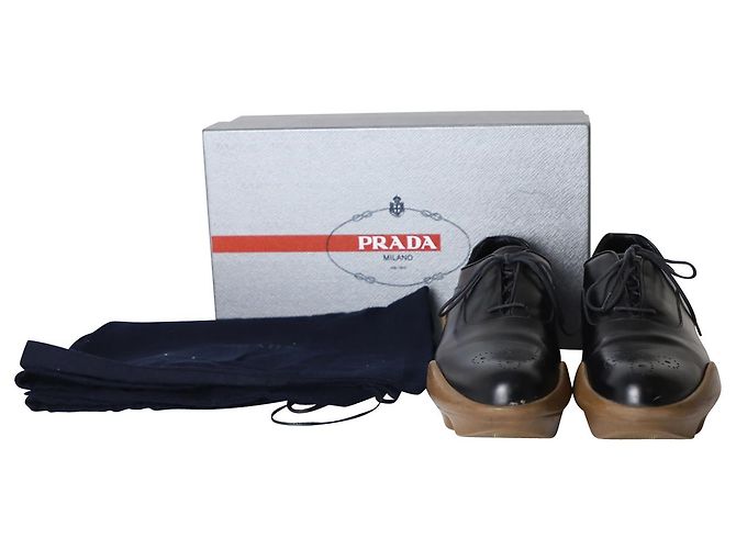 Richelieu Prada Platform en Cuir Noir - vue 12