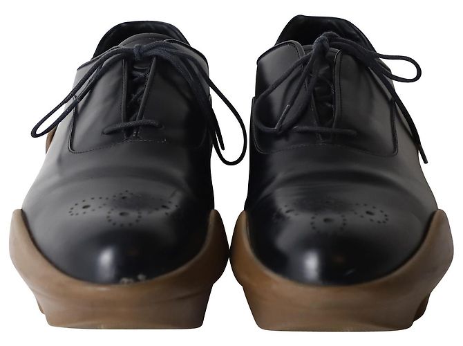 Richelieu Prada Platform en Cuir Noir - vue 2