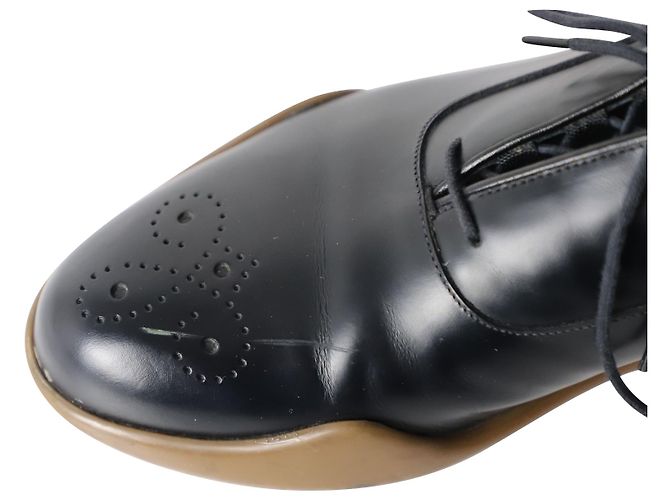 Richelieu Prada Platform en Cuir Noir - vue 8
