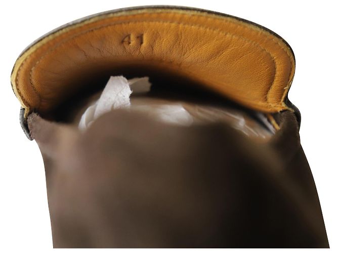 Hermès Mocassini classici Hermes in camoscio marrone - vista 7
