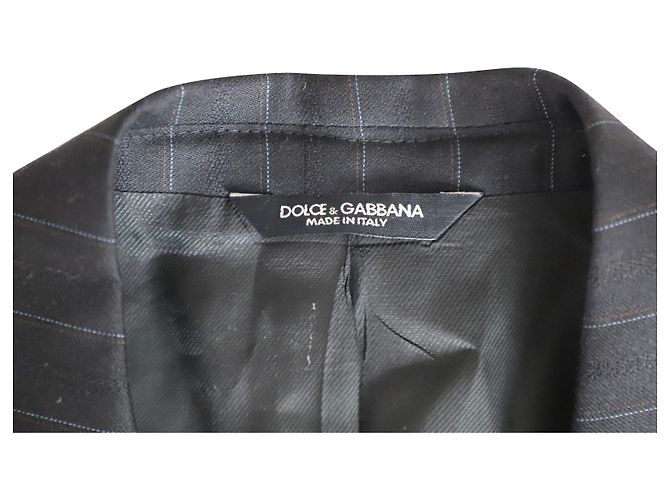 Dolce & Gabbana Blazer Classico Gessato in Lana Nera Nero - vista 4
