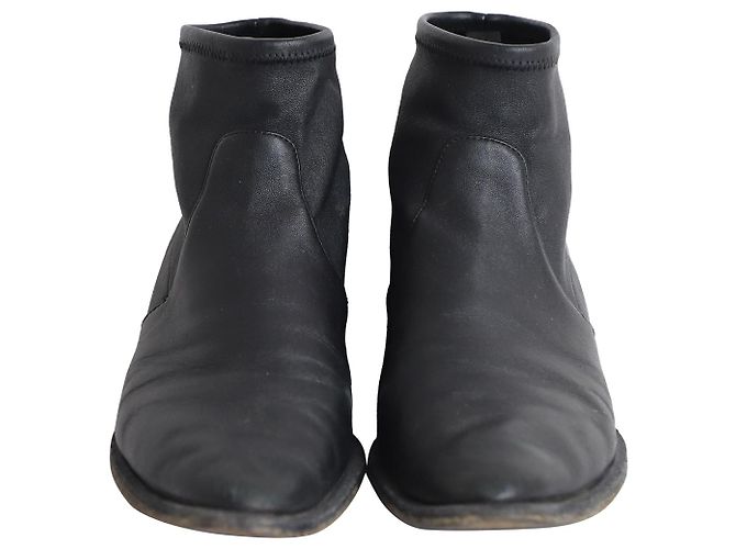 Alexander Wang Kori Stretch Ankle Boots in Black Leather - view 2