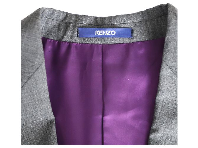 Conjunto de blazer e calça com estampa barroca Kenzo em lã cinza - vista 3