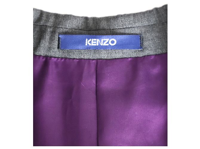 Conjunto de blazer e calça com estampa barroca Kenzo em lã cinza - vista 4