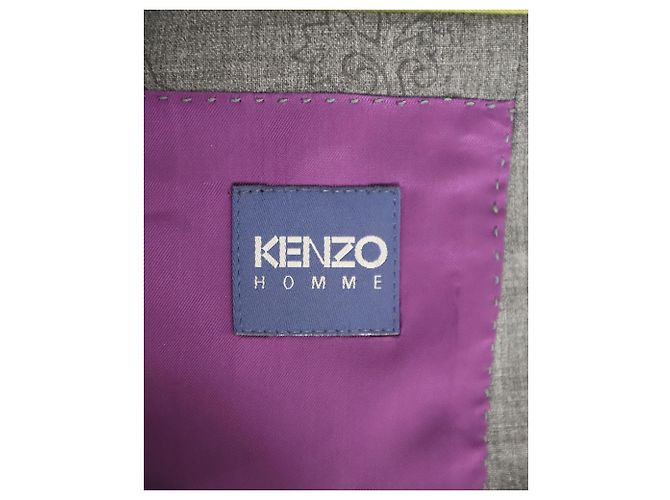 Conjunto de blazer e calça com estampa barroca Kenzo em lã cinza - vista 5