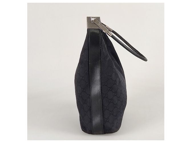 Gucci borsa a spalla in tela monogramma nera Nero - vista 2