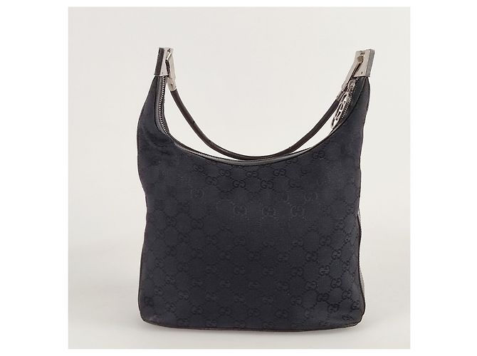 Gucci borsa a spalla in tela monogramma nera Nero - vista 3