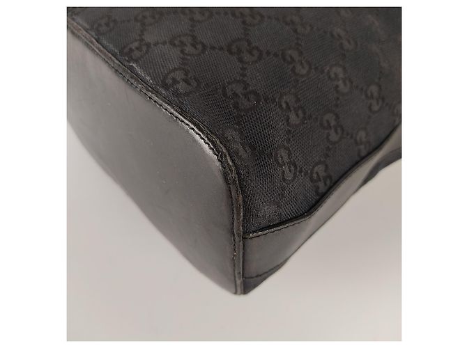 Gucci borsa a spalla in tela monogramma nera Nero - vista 5