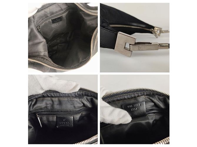 Gucci borsa a spalla in tela monogramma nera Nero - vista 7