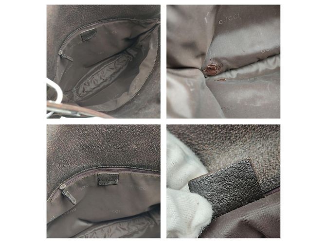 Gucci borsa a tracolla in nylon e pelle Marrone scuro - vista 6