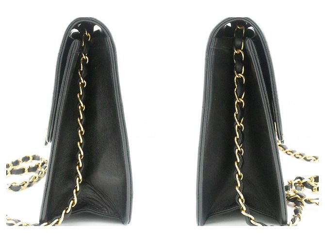 CHANEL Chain Shoulder Bag Clutch Schwarze gesteppte Lammfell-Geldbörse - Ansicht 5