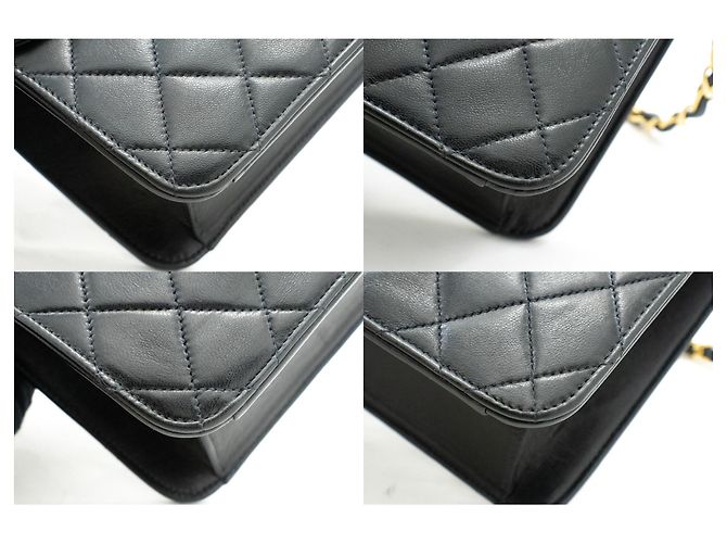 CHANEL Chain Shoulder Bag Clutch Schwarze gesteppte Lammfell-Geldbörse - Ansicht 6
