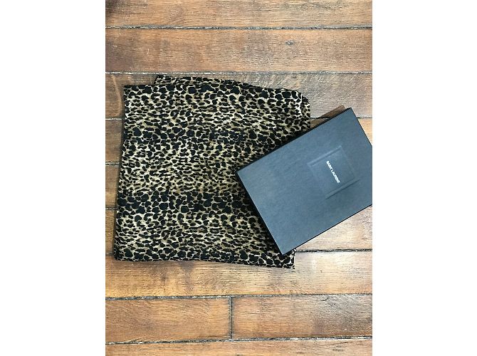Sciarpe SAINT LAURENT T. Lana Marrone - vista 2