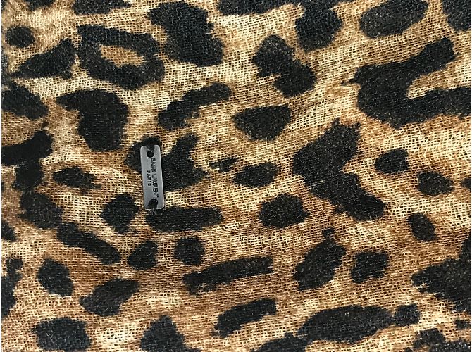 Sciarpe SAINT LAURENT T. Lana Marrone - vista 3