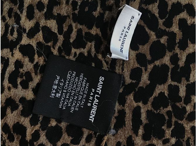 Sciarpe SAINT LAURENT T. Lana Marrone - vista 4
