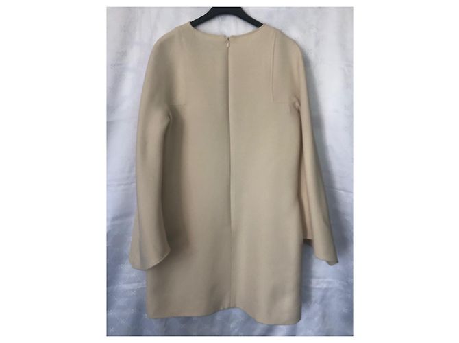 Vestido Valentino de lã e seda creme Cru - vista 2