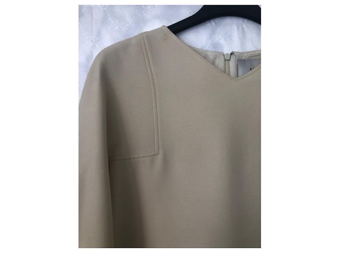Vestido Valentino de lã e seda creme Cru - vista 3