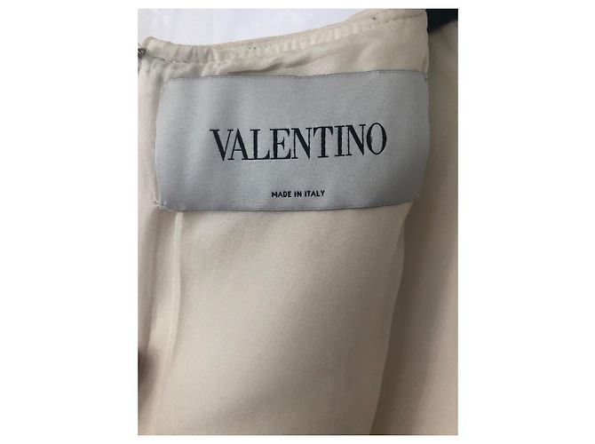 Vestido Valentino de lã e seda creme Cru - vista 6