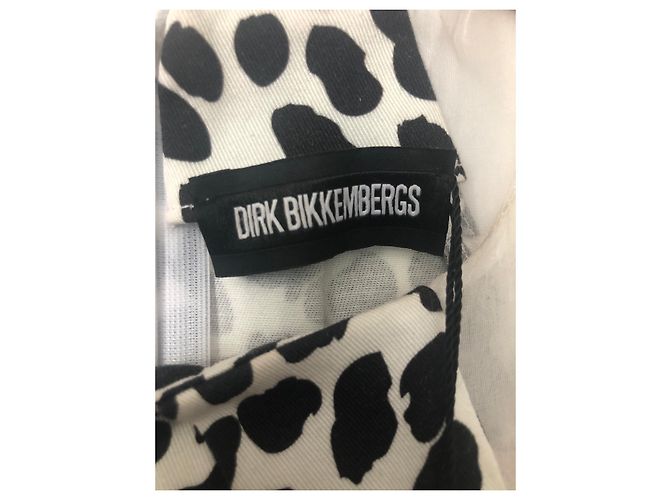Dirk Bikkenbergs Vestido de verano Dirk Bikkembergs de seda y algodón negro blanco - vista 4