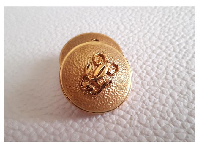 Autre Marque Orecchini in ottone martellato con incisione G D'oro - vista 3