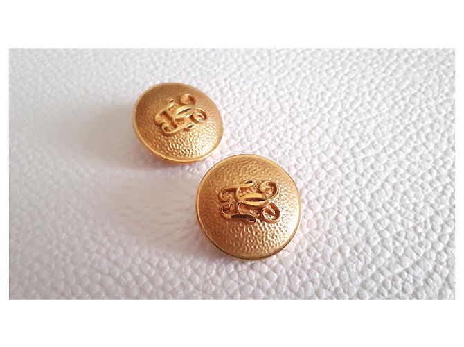 Autre Marque Orecchini in ottone martellato con incisione G D'oro - vista 4
