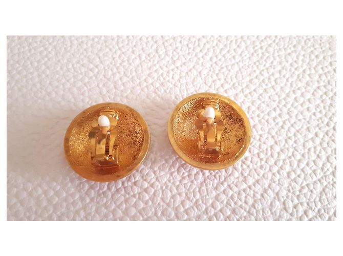 Autre Marque Orecchini in ottone martellato con incisione G D'oro - vista 6