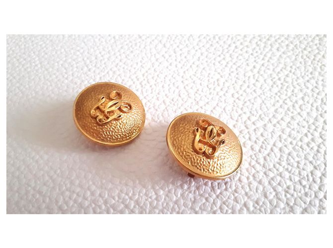 Autre Marque Orecchini in ottone martellato con incisione G D'oro - vista 8