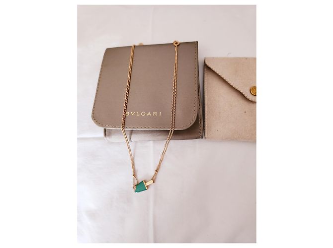 Collana Bulgari Gelato oro rosa diamanti e malachite D'oro - vista 2