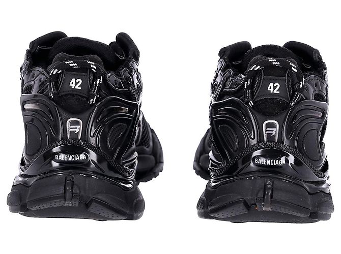 Balenciaga Runner Sneakers in Black Polyurethane - view 4
