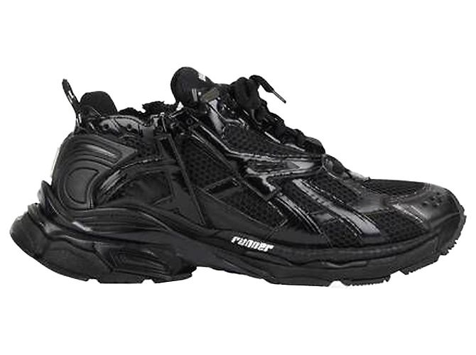 Balenciaga Runner Sneakers in Black Polyurethane - view 6