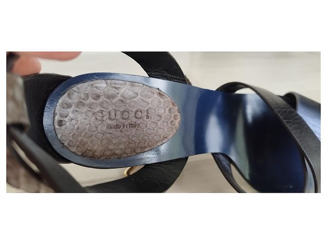 Sandali Gucci in pelle e pitone viola Porpora - vista 7