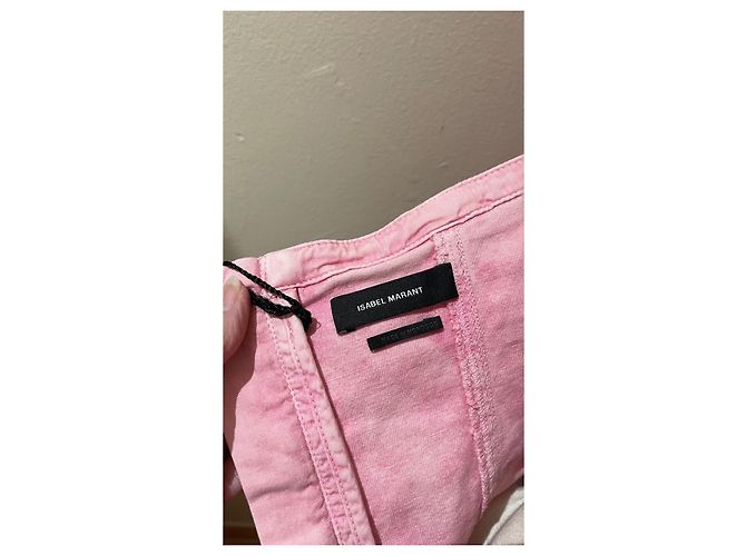 Vestido strapless rosa Isabel Marant de algodón - vista 5