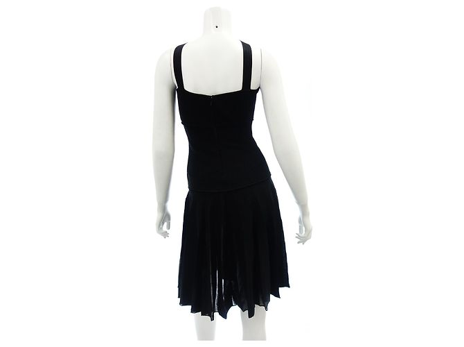 Abito Chanel nero in cotone e rayon taglia 38 - vista 3