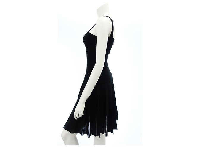 Abito Chanel nero in cotone e rayon taglia 38 - vista 4