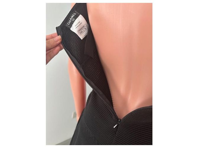 Abito Chanel nero in cotone e rayon taglia 38 - vista 7