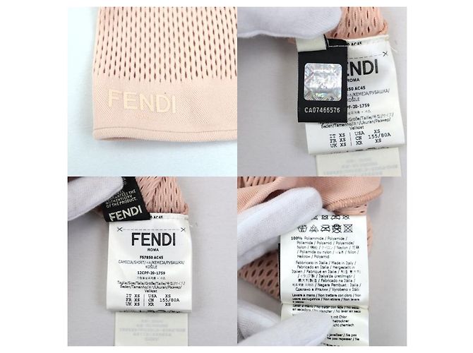 Fendi Mesh-Bodysuit-Tanktop Pink - Ansicht 7