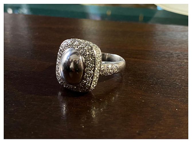 Autre Marque Anello in oro bianco e diamanti 18 carati - vista 2