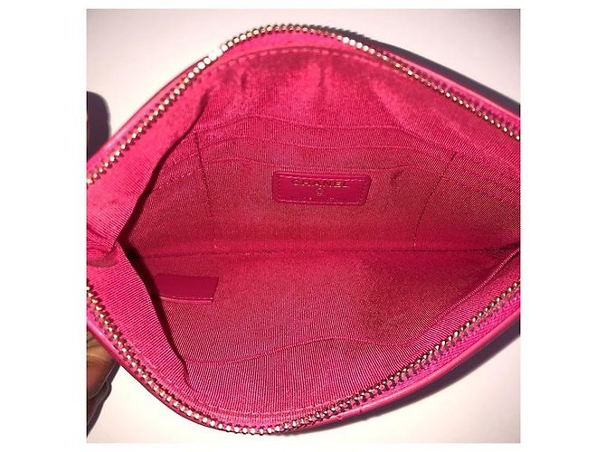 Chanel Pochette 19 in pelle di agnello rosa - vista 11