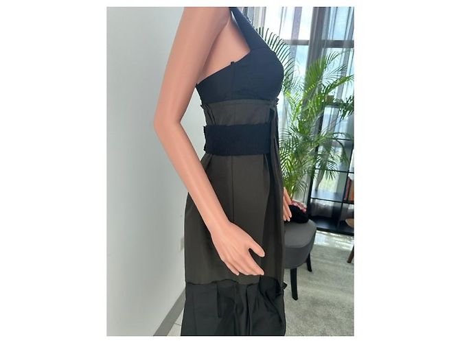 Prada Army Kleid Khaki Seide - Ansicht 4