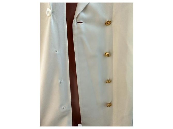 Camicia CHANEL in seta color avorio foderata con bottoni trifoglio Crema - vista 11
