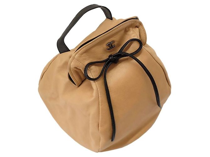 Sac à main vintage Chanel/Bourse Noir Caramel - vue 4