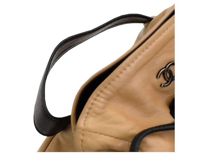 Sac à main vintage Chanel/Bourse Noir Caramel - vue 8