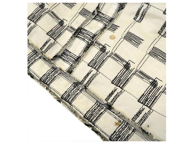 Abito Chanel nero e bianco in seta e cotone - vista 18
