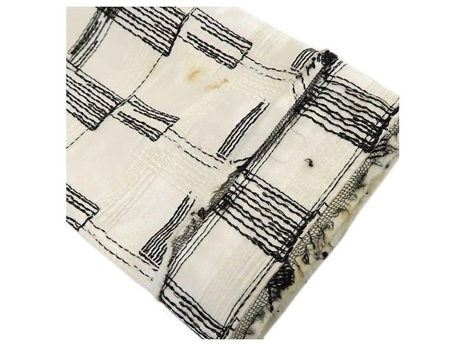 Abito Chanel nero e bianco in seta e cotone - vista 20