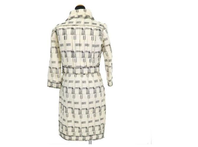 Abito Chanel nero e bianco in seta e cotone - vista 4