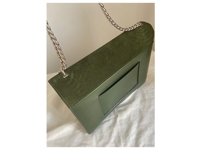 Céline Solapa de la caja de ante de edición limitada de Phoebe Philo Verde oscuro - vista 8