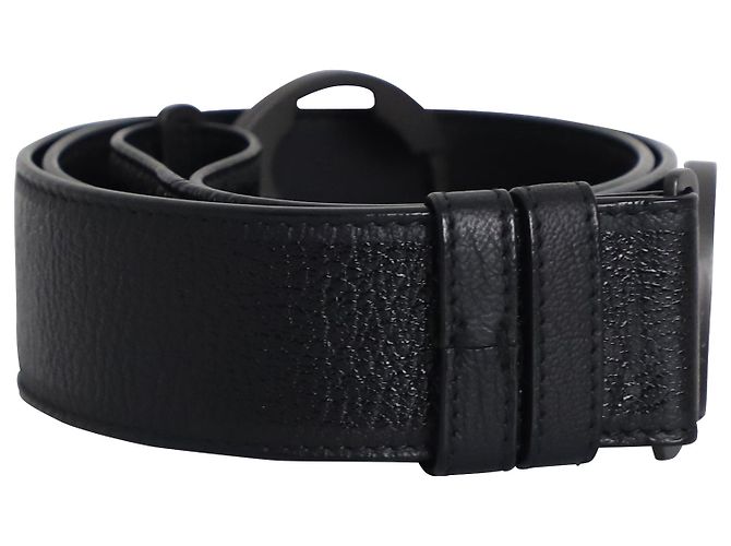 Bottega Veneta Gürtel mit runder Schnalle aus schwarzem Leder - Ansicht 2
